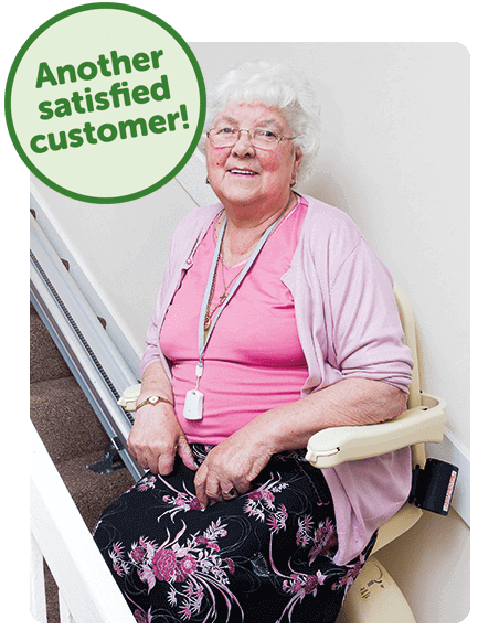 Mrs Sergison with her Acorn Stairlift